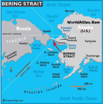 World  Continents on Map Of Bering Strait   Bering Strait Map  World Strait Locations