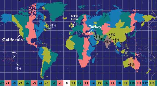 world gmt map