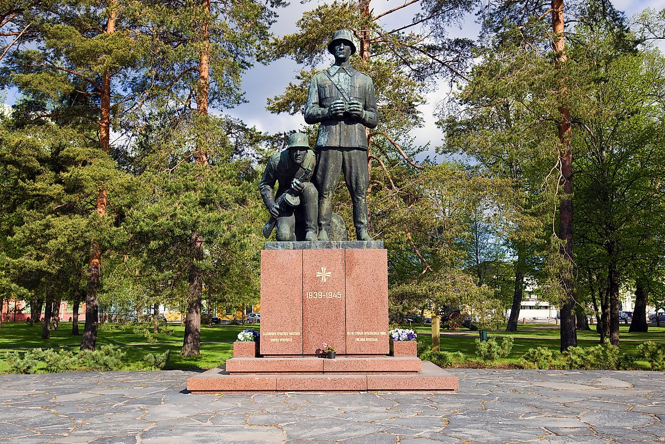 Monument to Finnish soldiers and officers who died during the Second World War. Image by Karasev Viktor via Shutterstock.com