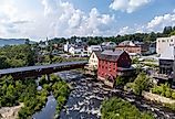  Ammonoosuc River flowing through Littleton, New Hampshire. Editorial credit: Eli Wilson / Shutterstock.com.