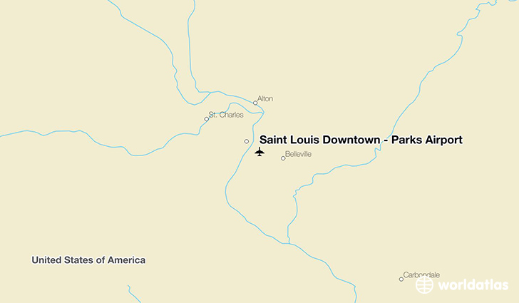 Saint Louis Downtown - Parks Airport (CPS) - WorldAtlas