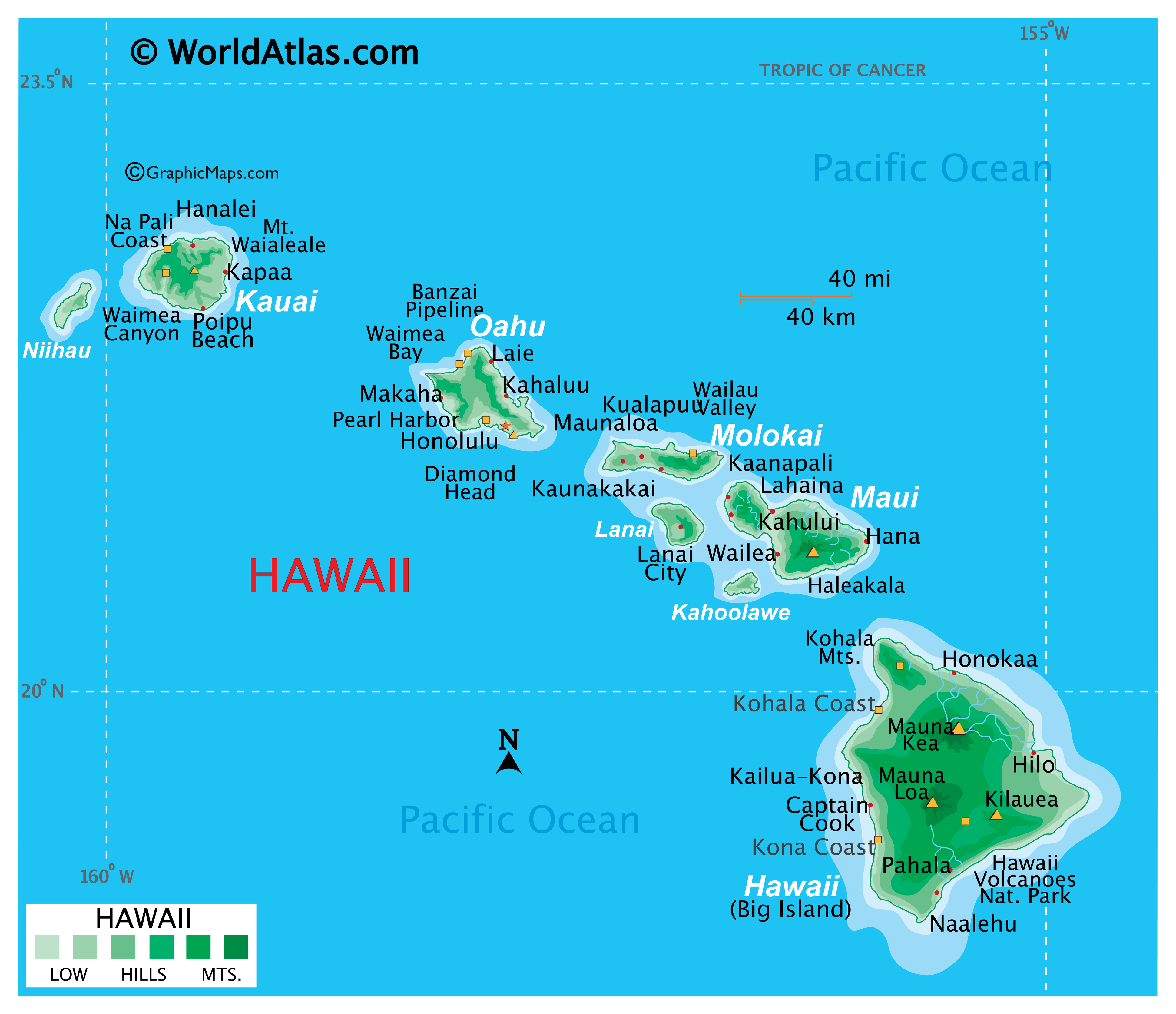 Hawaii Map / Geography of Hawaii/ Map of Hawaii - Worldatlas.com