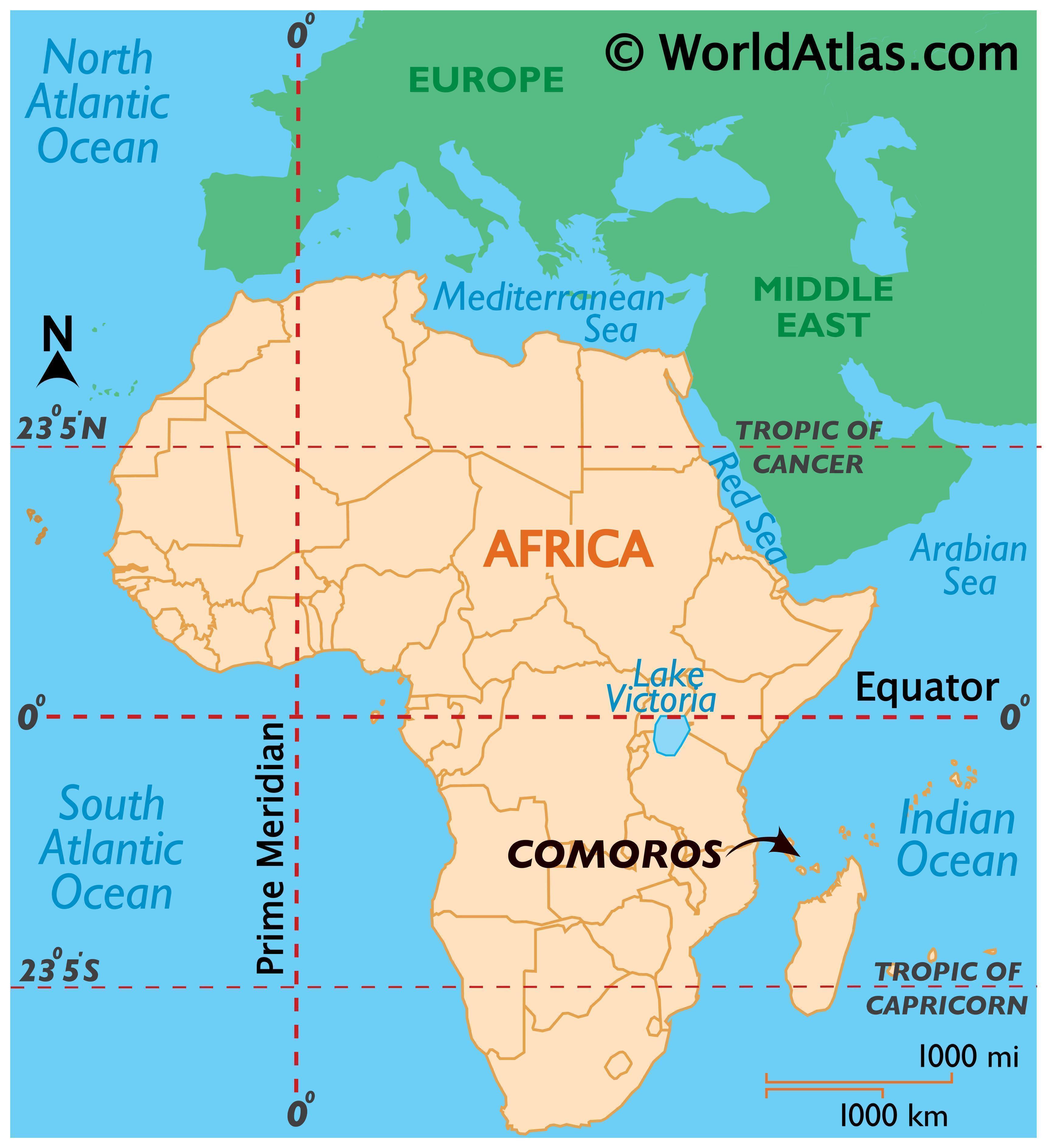 Komoren Fluss Karte
