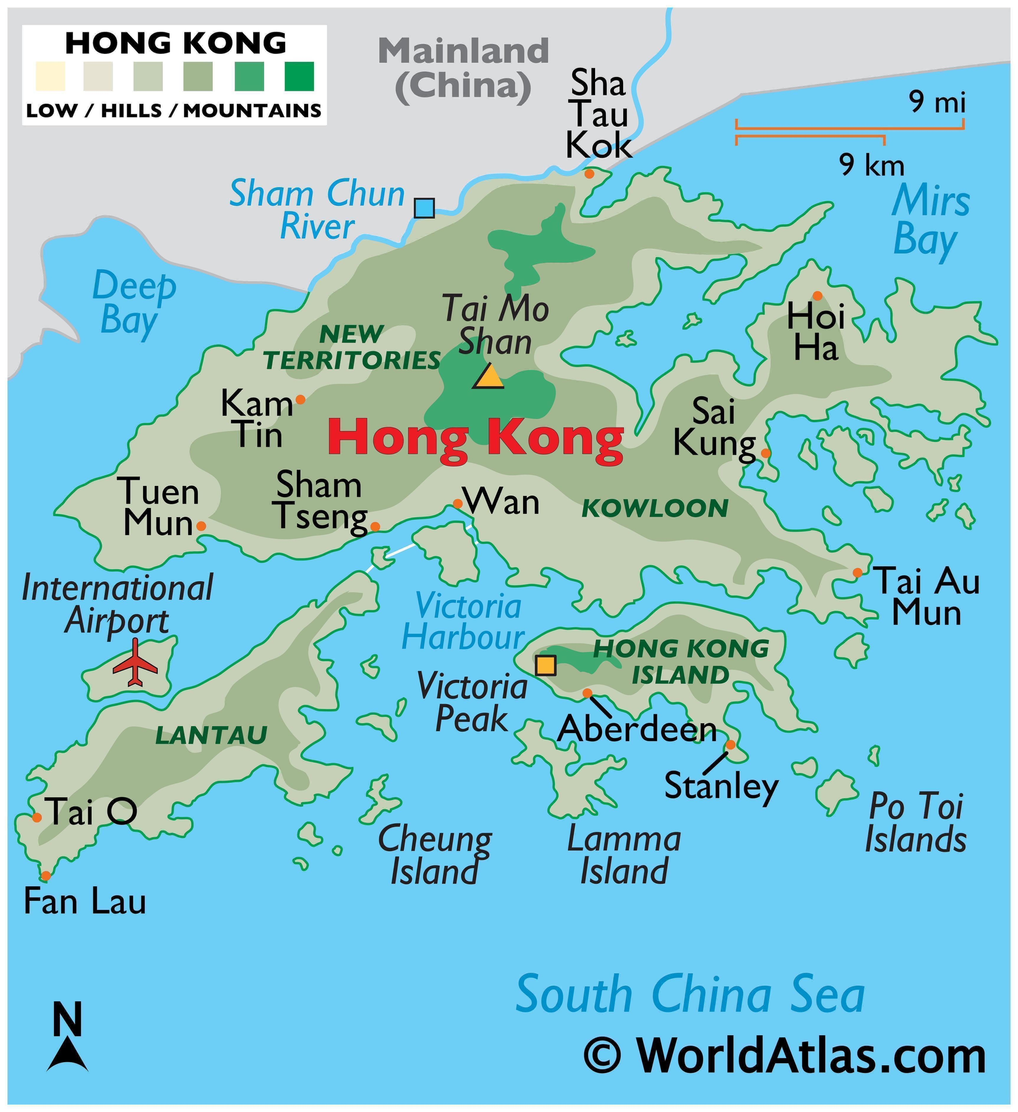 Hong Kong Maps Including Outline And Topographical Maps