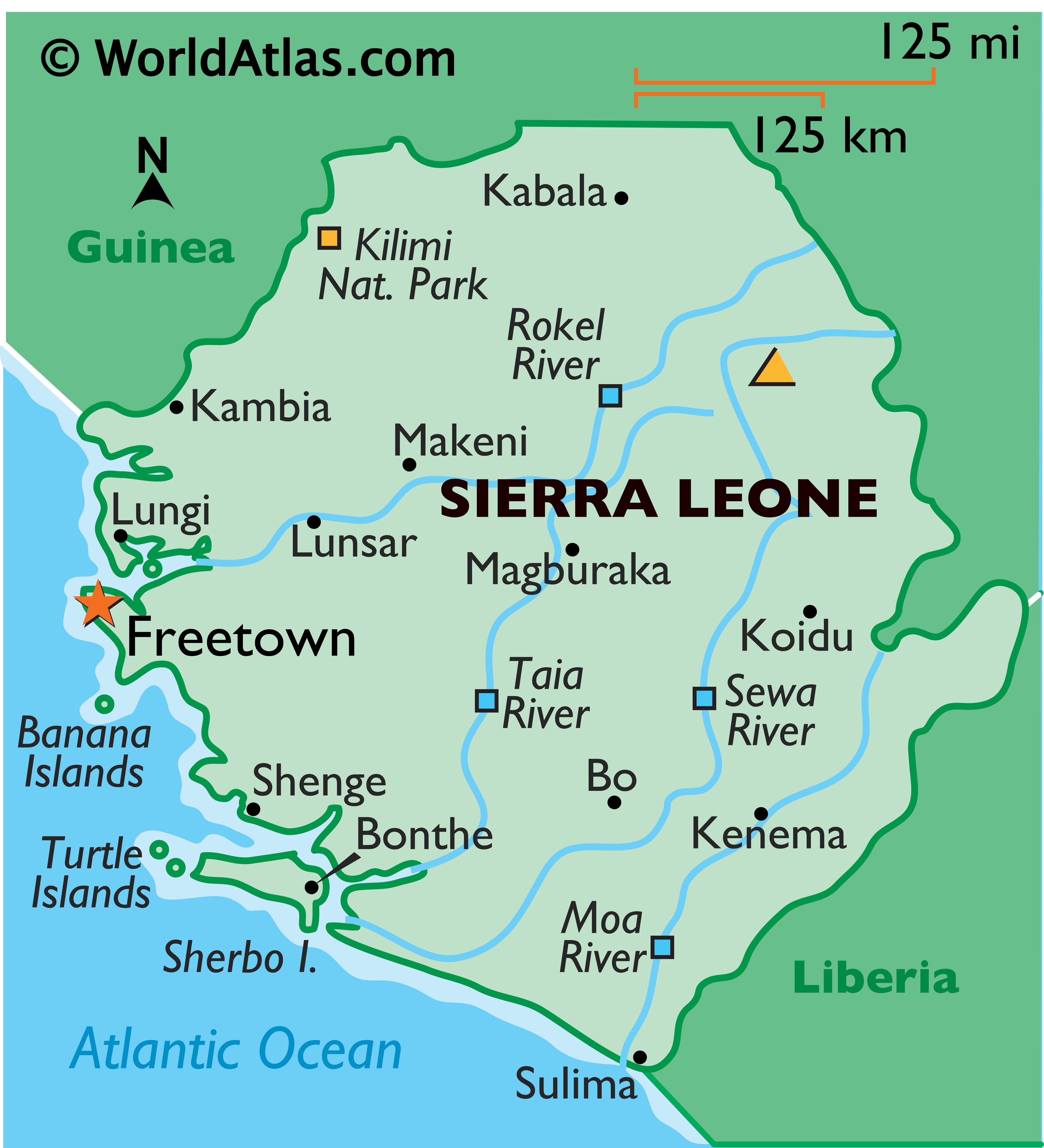 Sierra Leone Facts On Largest Cities Populations Symbols Worldatlas