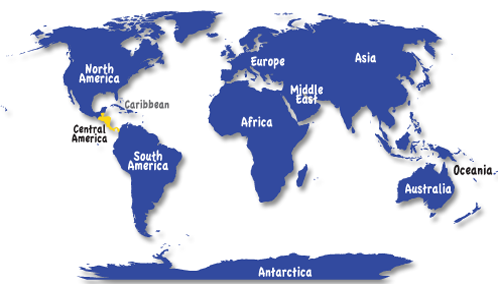 Central America Map - Map of Central America Countries, Landforms