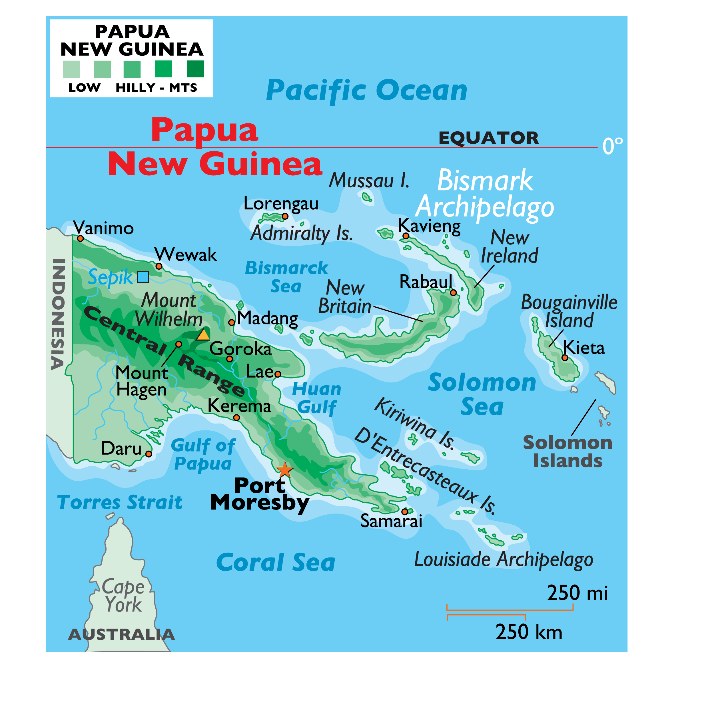 Papua New Guinea Latitude Longitude And Relative Location Hemisphere