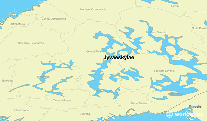 map showing the location of Jyvaeskylae