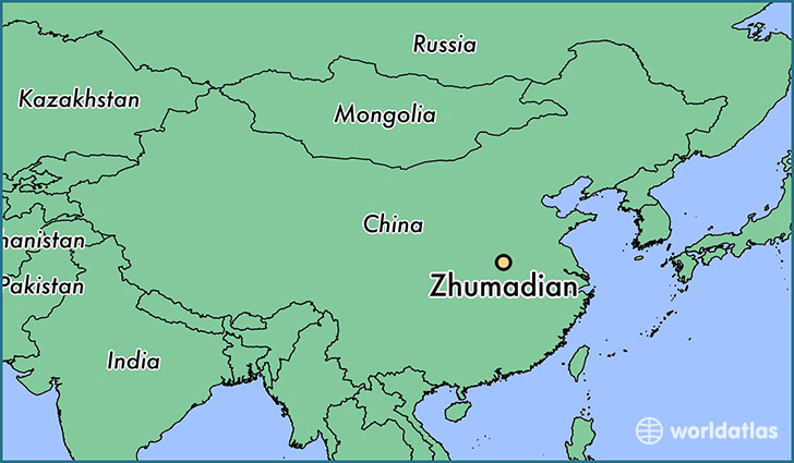 map showing the location of Zhumadian