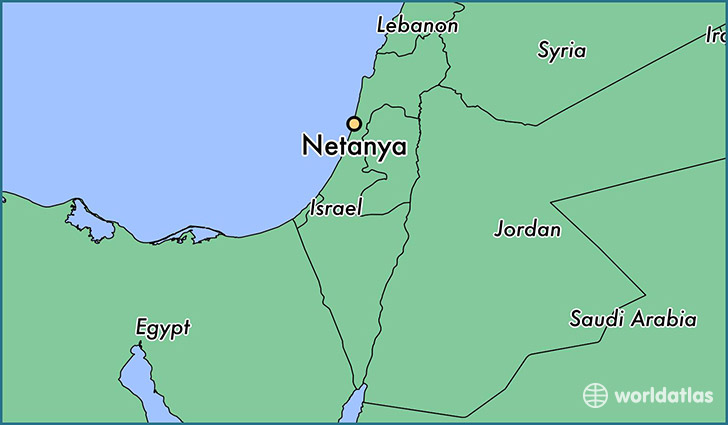 map showing the location of Netanya