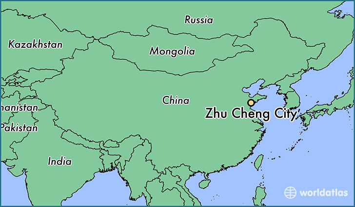 map showing the location of Zhu Cheng City