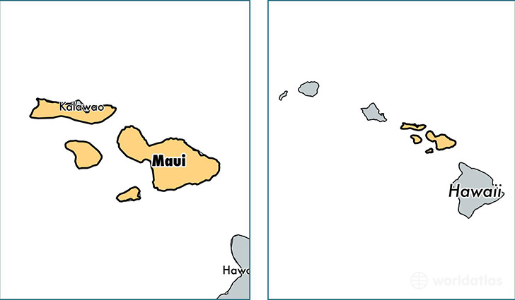 location of Maui county on a map