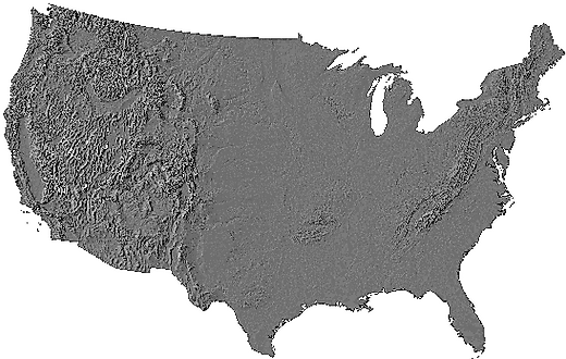 Image of the United States mainland's relief