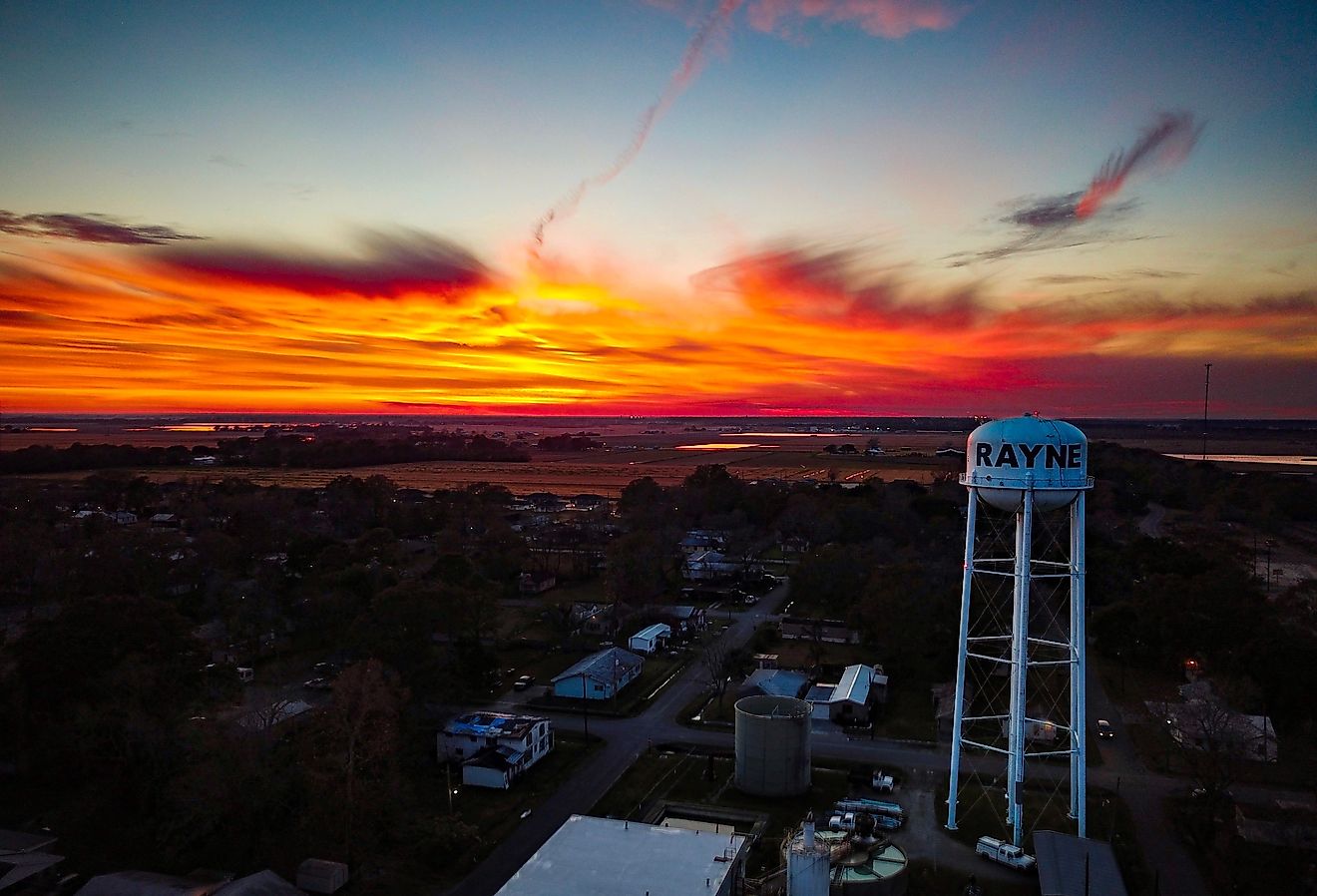 Rayne, Louisiana. Beautiful Fire Sunset!