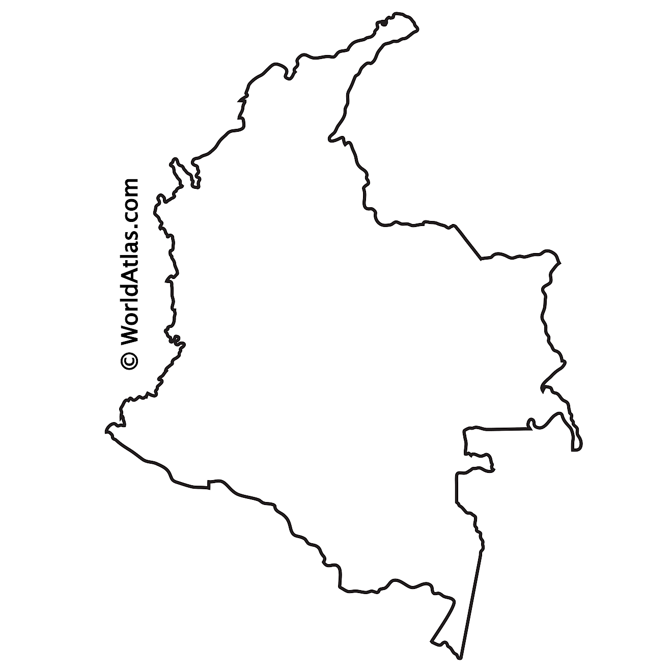 Outline map of Colombia
