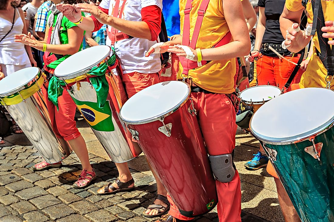 Samba musicians in Brazil. 