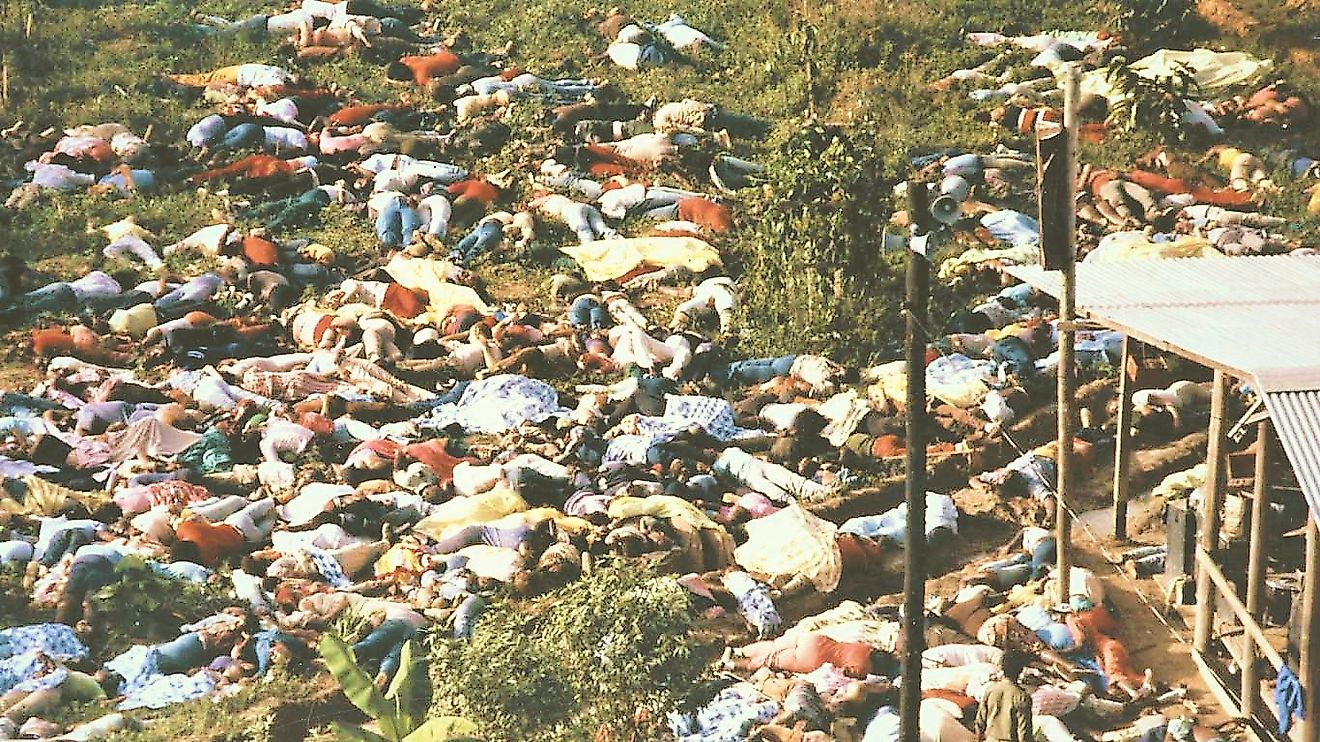Also, know as the Jonestown massacre, this one is hard to define as only a mass suicide. Image credit: buggedspace.com