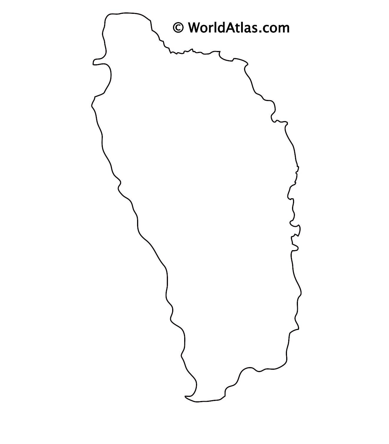 Blank outline map of Dominica