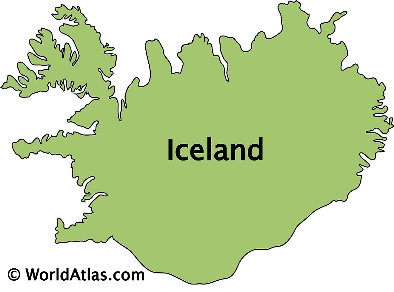 Outline Map of Iceland