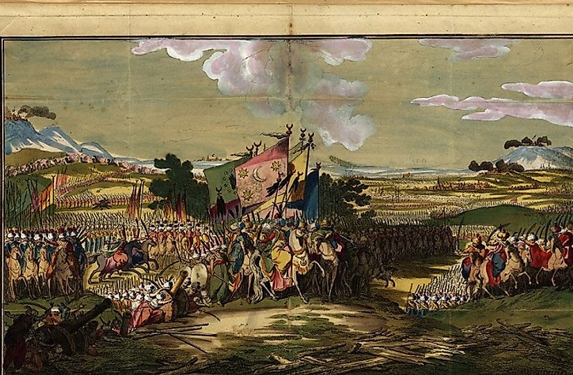 Ottoman Turks marching upon the Austrian Hapsburgs in 1788. Unfortunately for the Austrians, one of their biggest challenges came in the form of friendly fire!