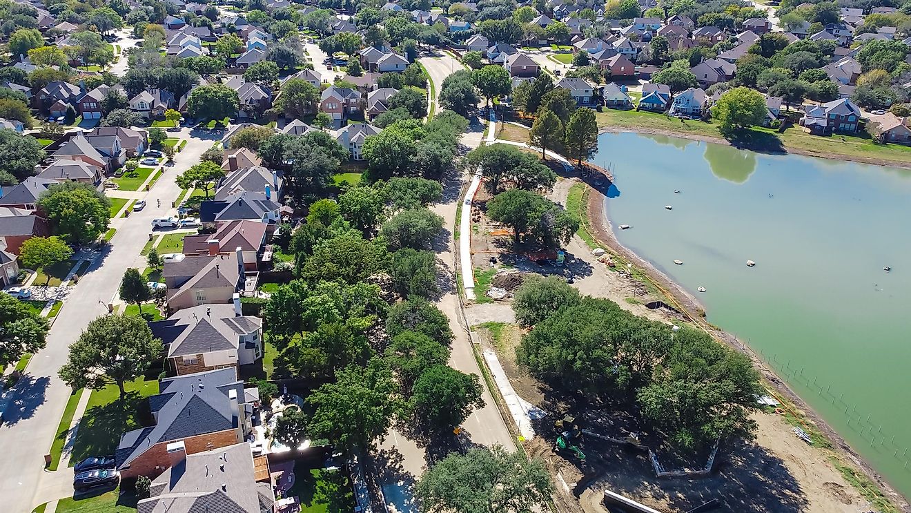 The tree-lined, lakeside community of Flower Mound, Texas - one of the most livable cities in the United States. 