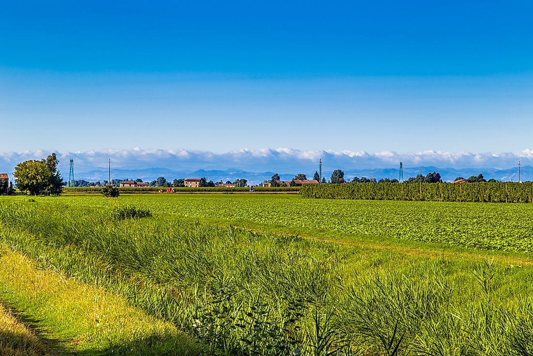 Po Valley in Italy is an alluvial plain. 