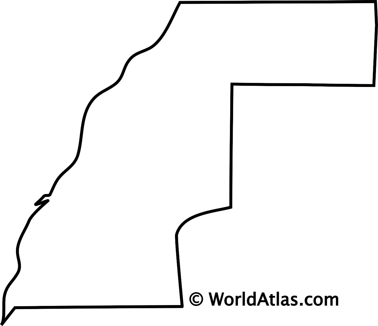 Blank Outline Map of Western Sahara