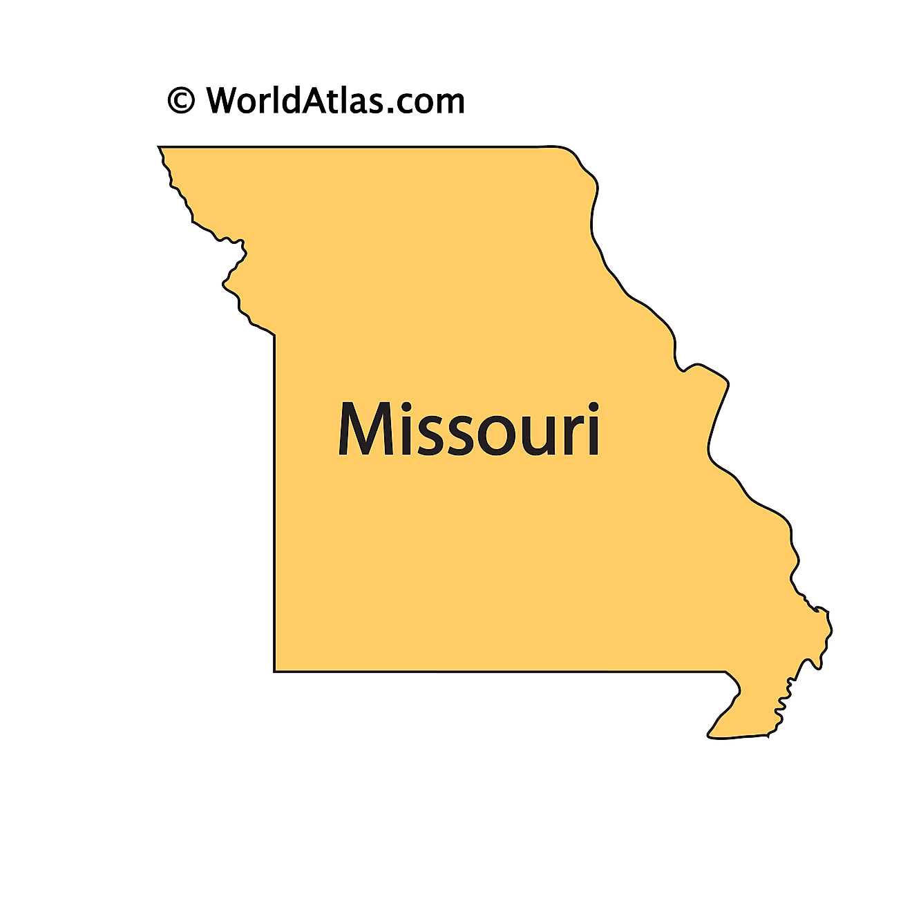 Outline Map of Missouri