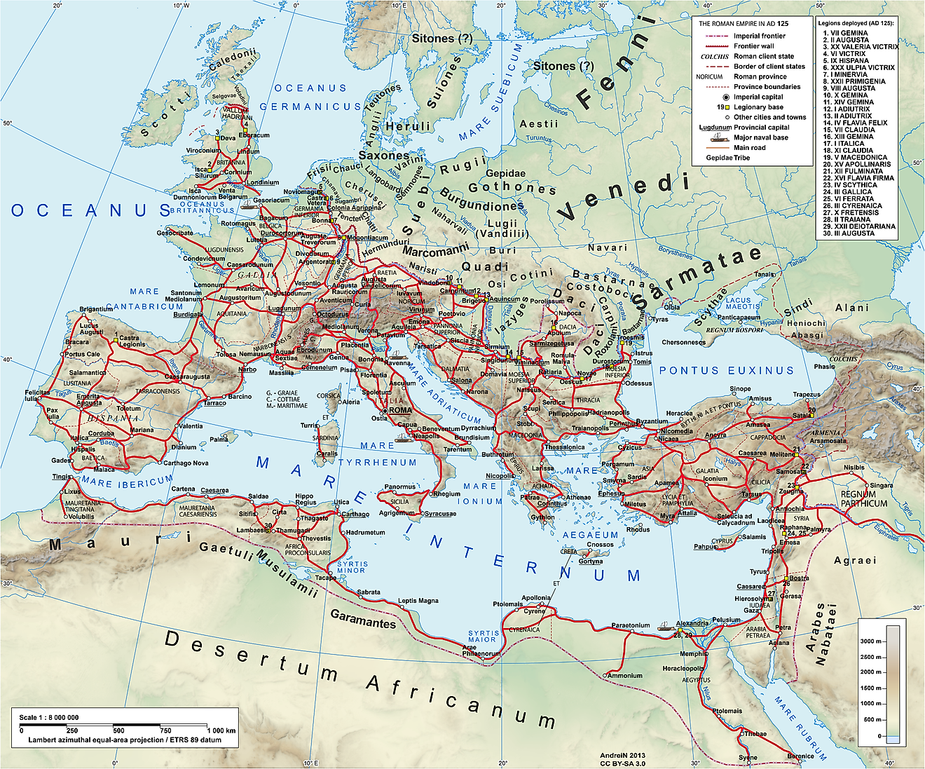 roads in ancient roman empire By DS28 - File:Roman Empire 125 general map.SVG, CC BY-SA 4.0, https://commons.wikimedia.org/w/index.php?curid=68002775