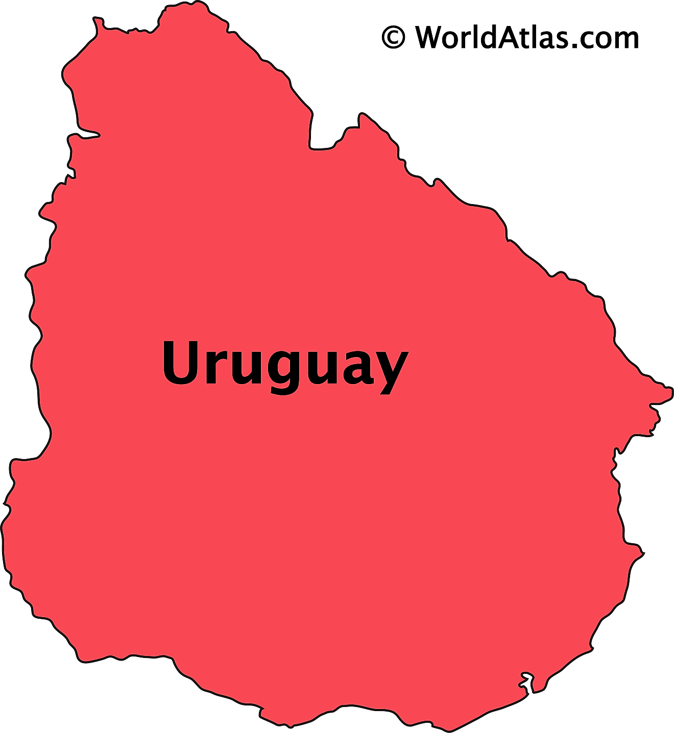 Outline Map of Uruguay