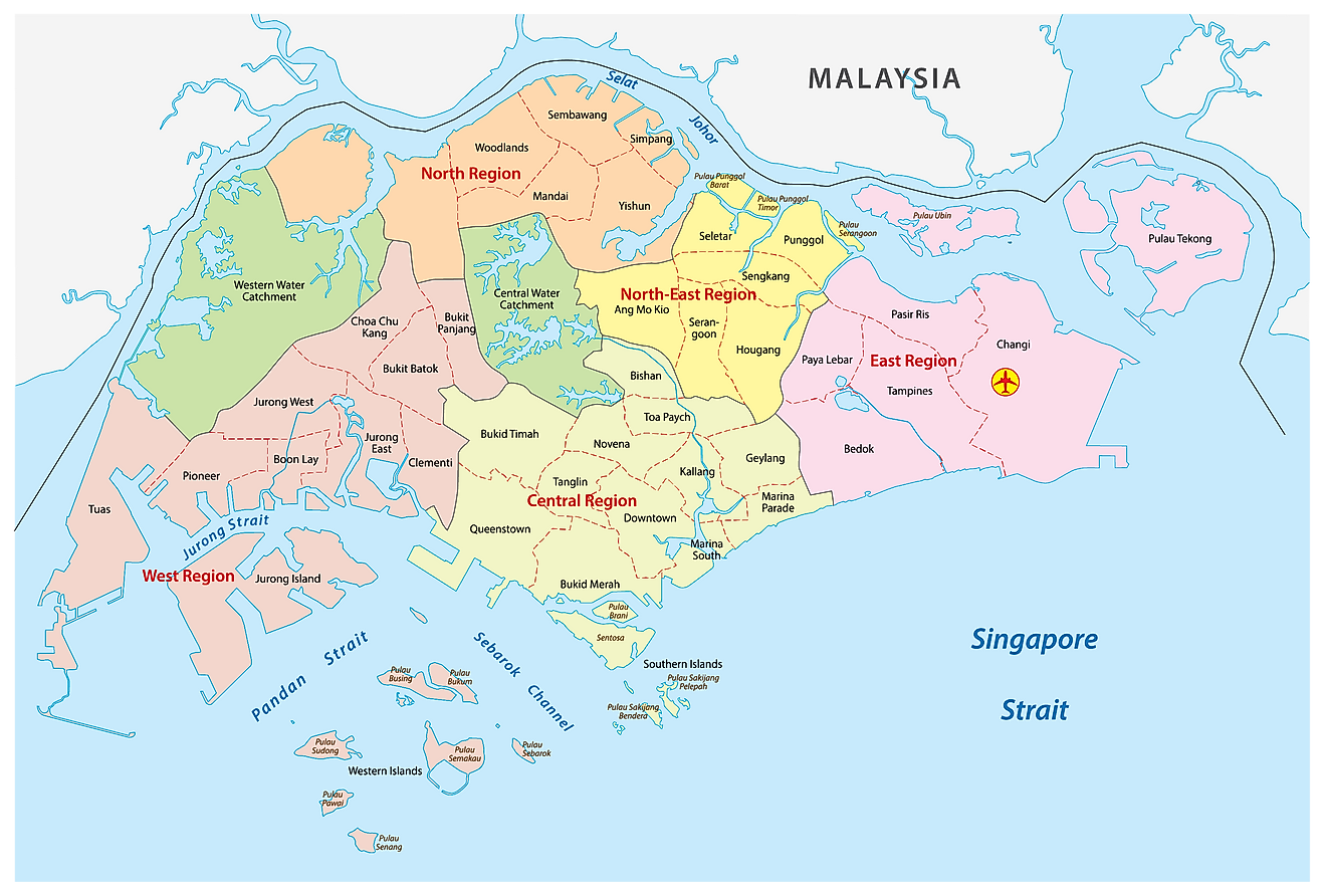 Singapore Planning Area Map