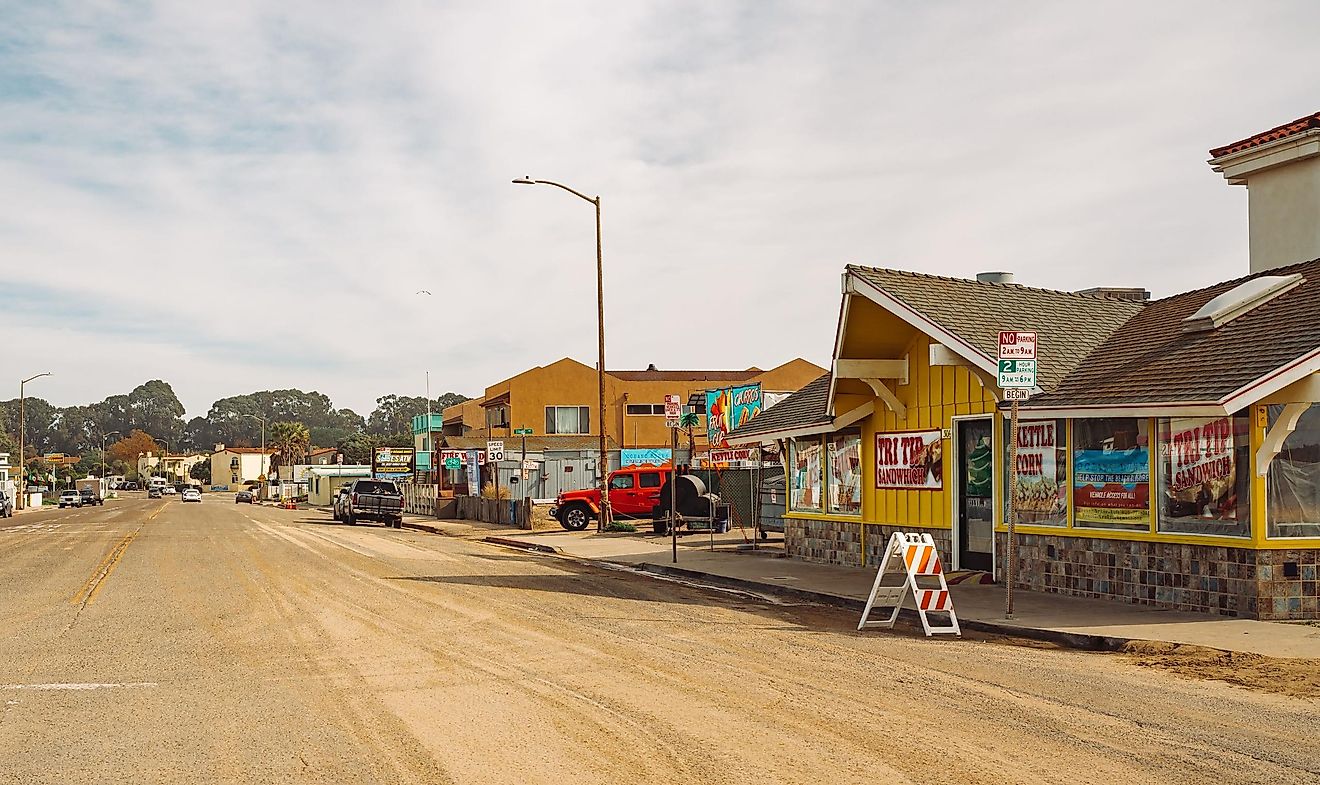 ceano, California. Street view, shops and restaurants, architecture, city life