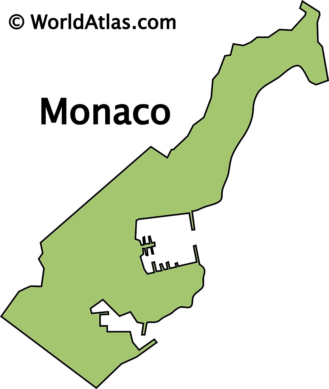 Outline Map of Monaco