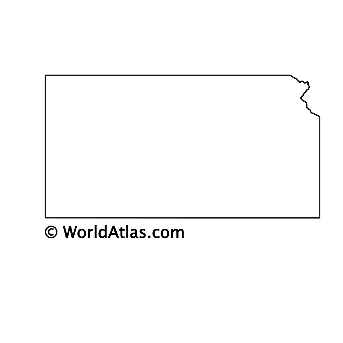 Blank outline map of Kansas