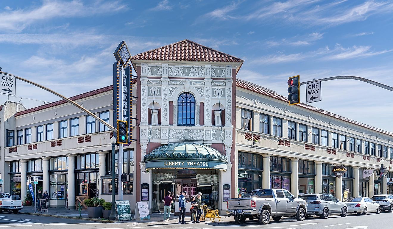 Liberty Theatre in downtown Astoria, city landmark. Editorial credit: BZ Travel / Shutterstock.com
