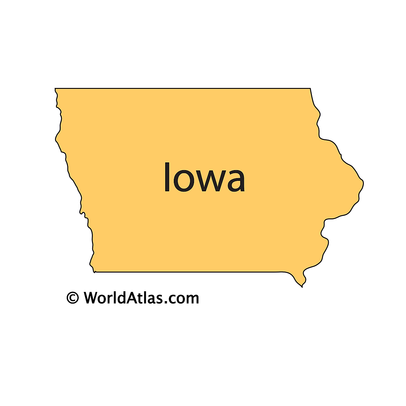 Outline Map of Iowa