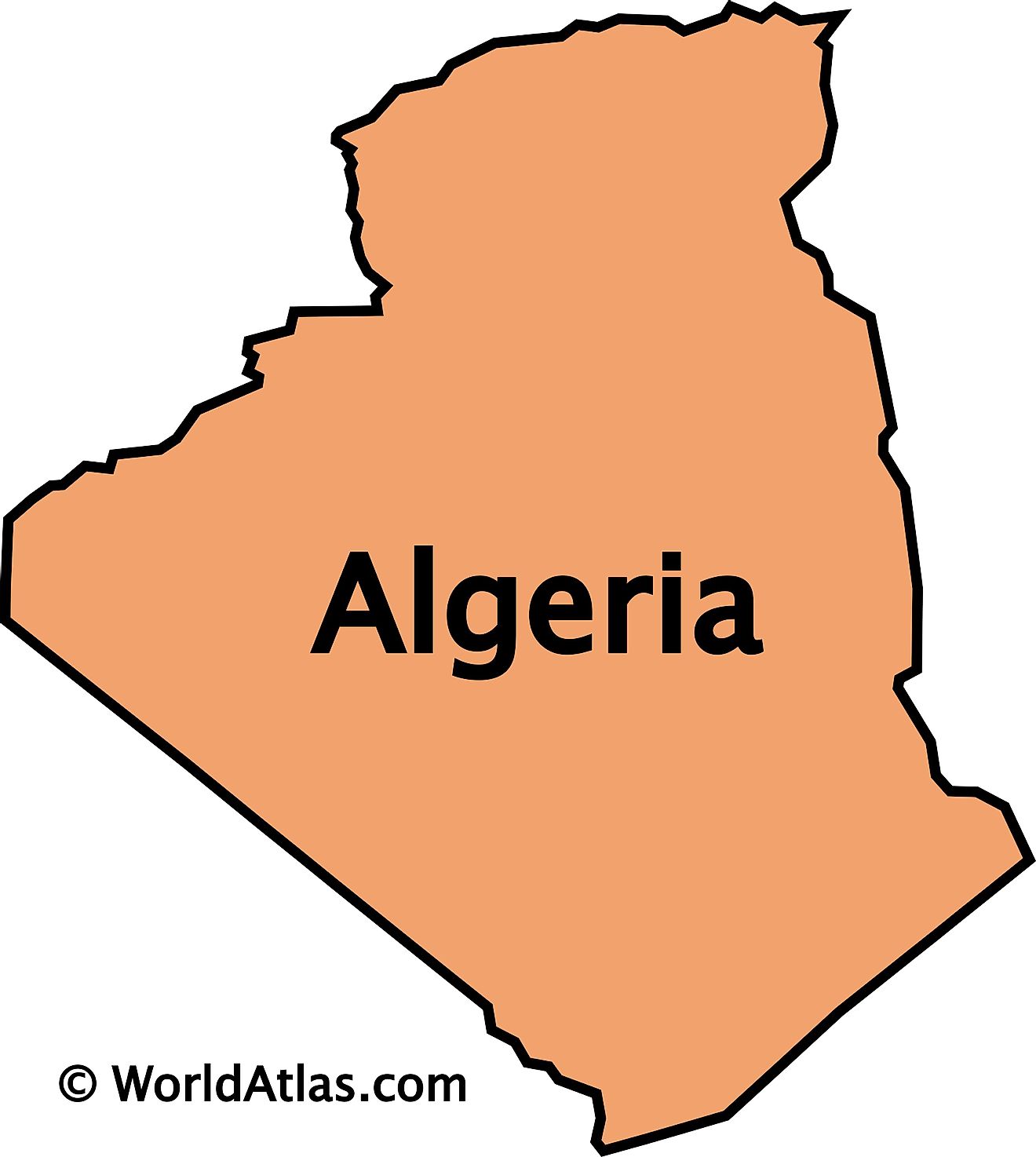 Outline map of Algeria