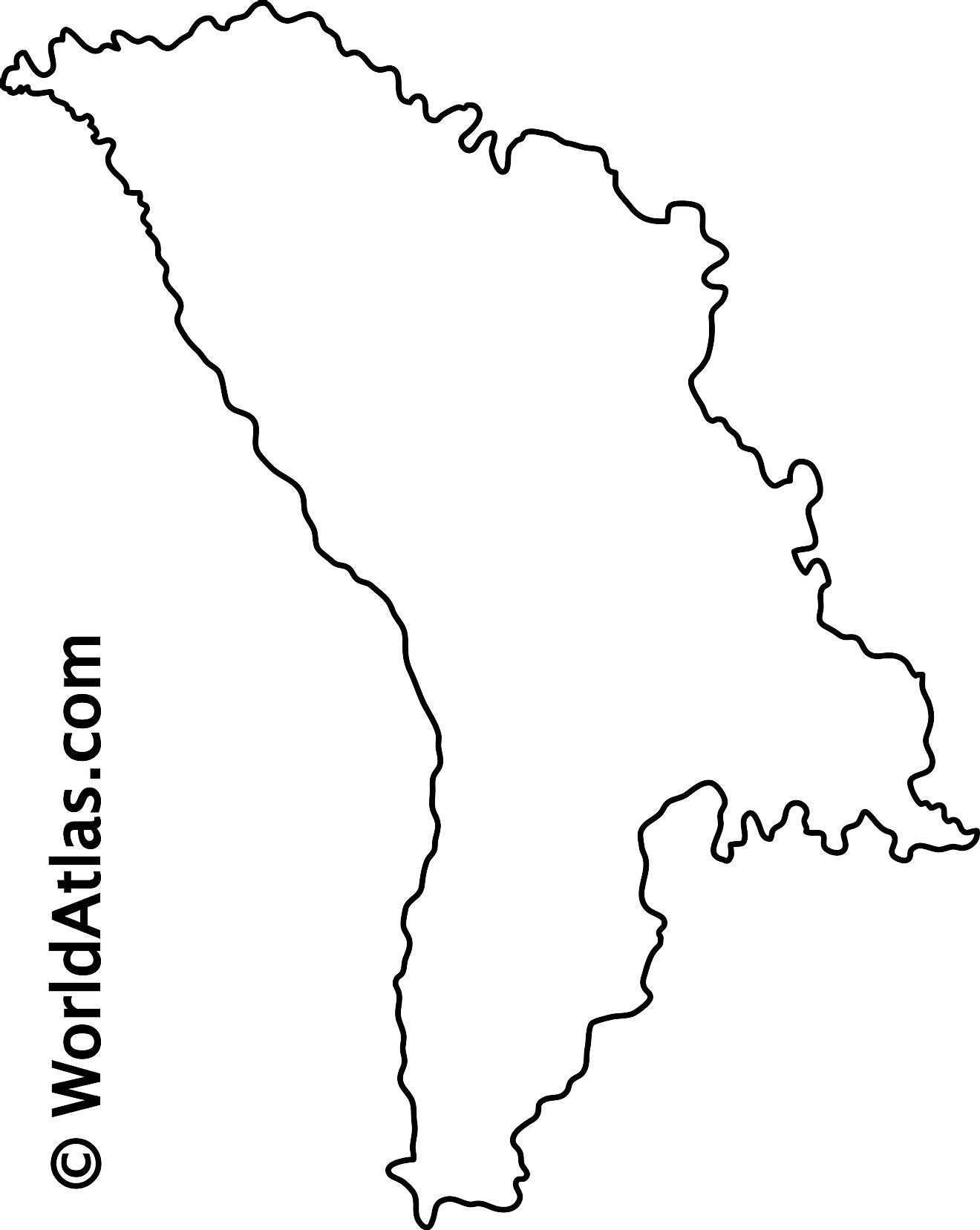 Blank Outline Map of Moldova