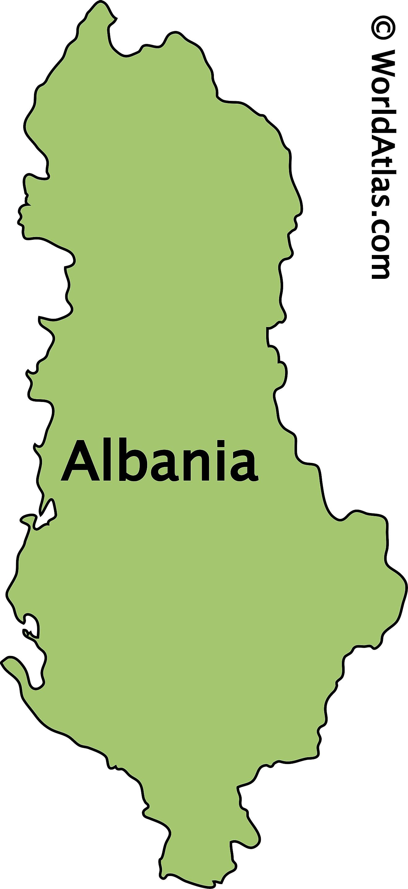 Outline Map of Albania