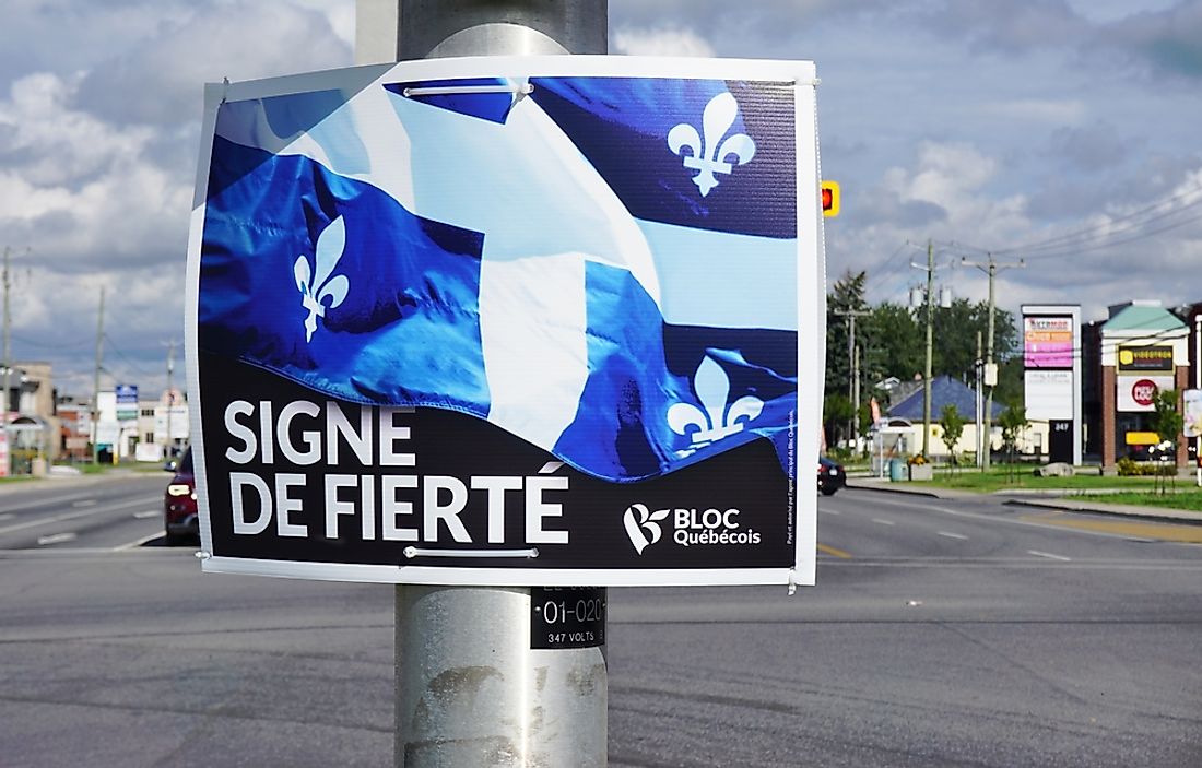 Poster for Bloc Quebecois, a political party in Quebec Canada. Editorial credit: EQRoy / Shutterstock.com