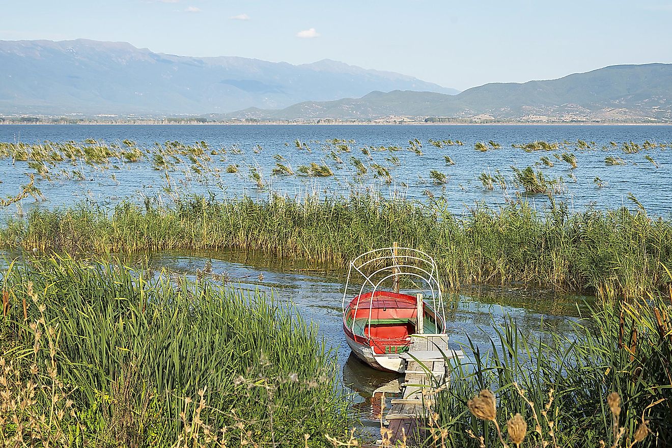 Doiran Lake located at the border of Greece and Republic of Macedonia.