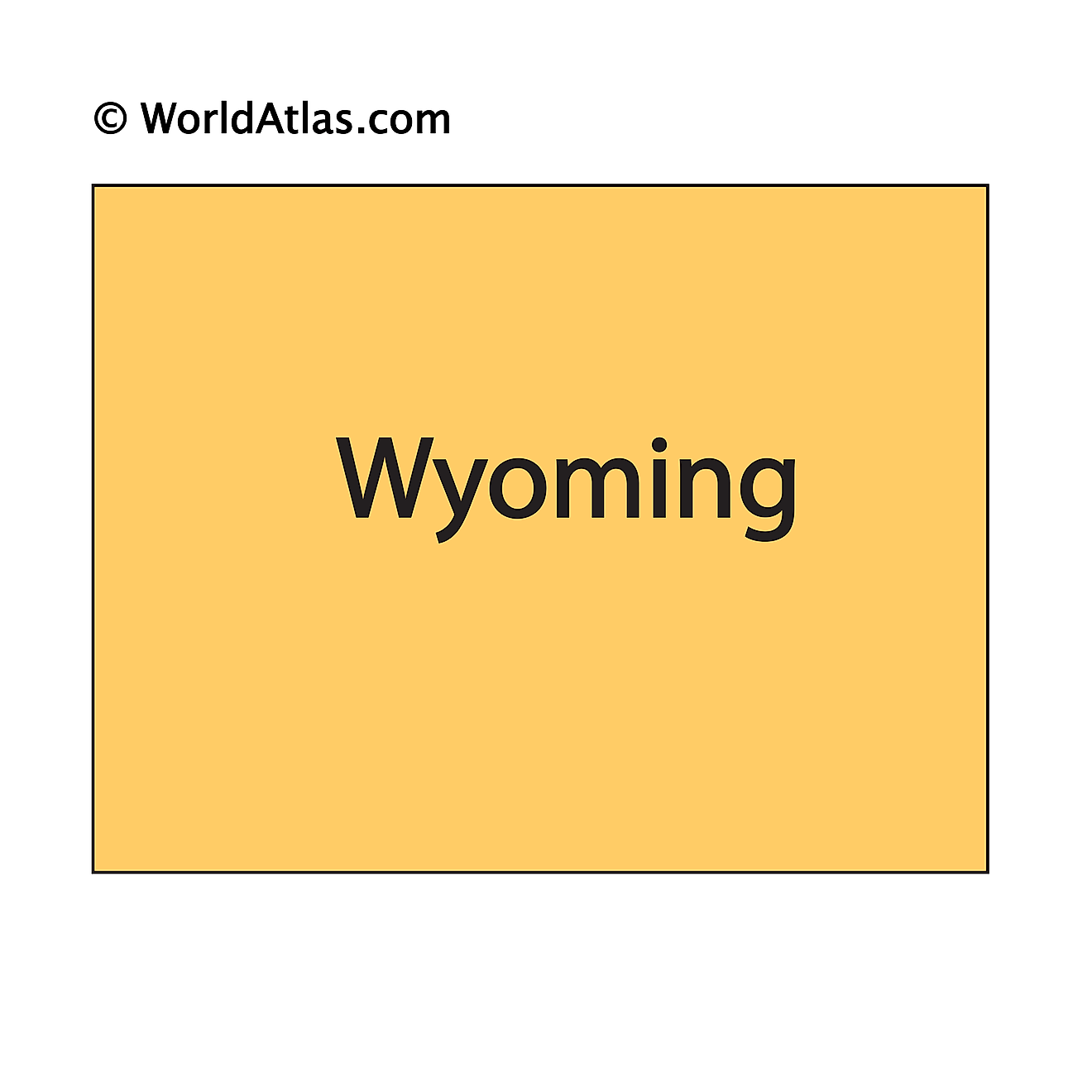 Outline Map of Wyoming