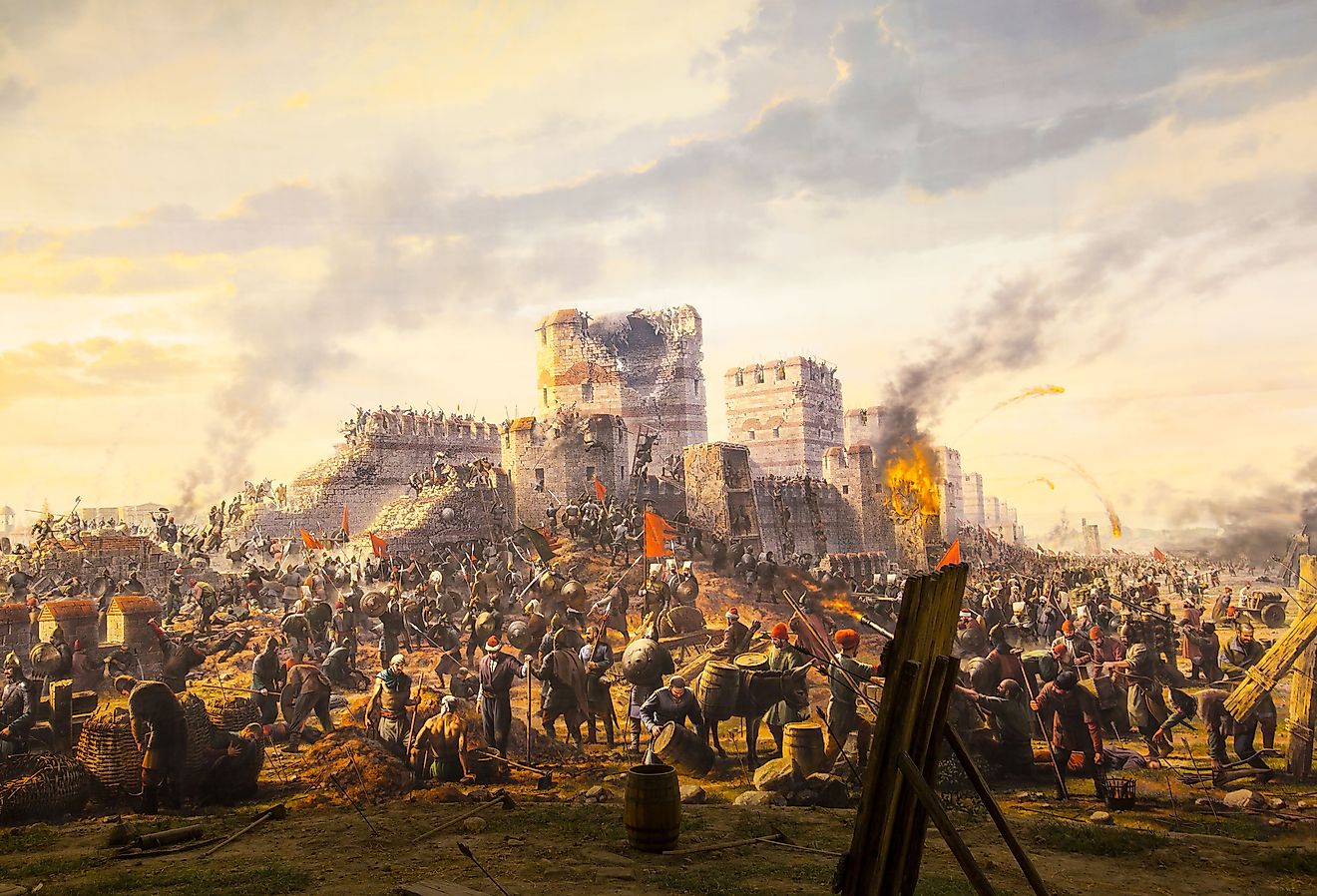 Illustration of the Fall of Constantinople in 1453. Image credit Lestertair via Shutterstock.