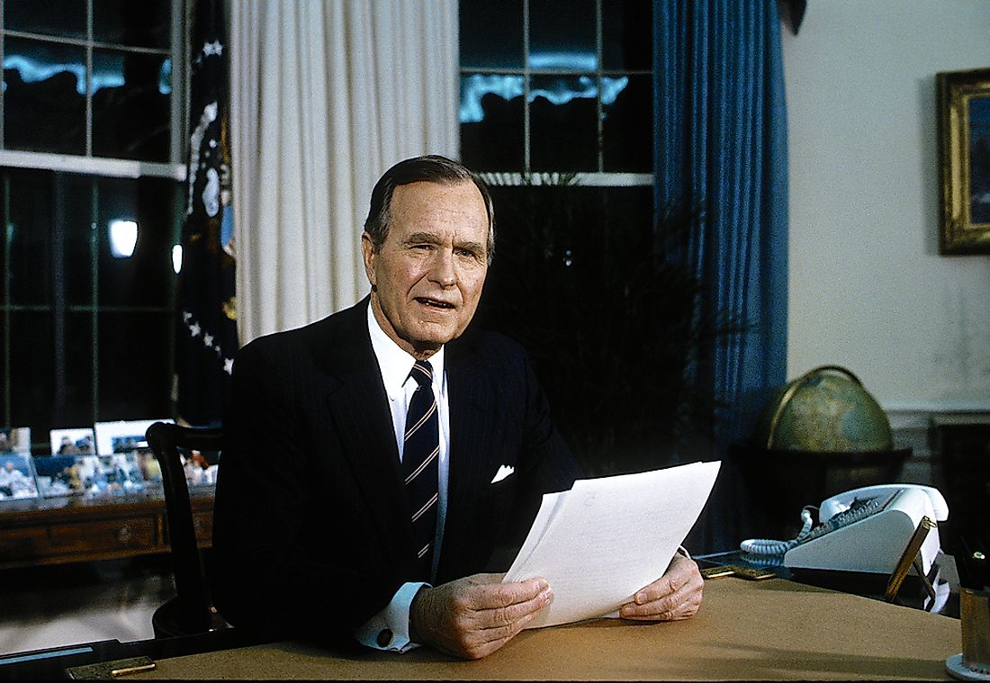 George H.W. Bush has a positive post-presidency approval status. Editorial credit: mark reinstein / Shutterstock.com.