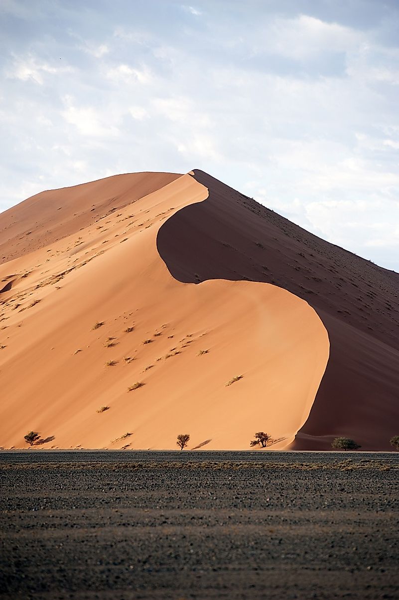 Cathedral-shaped dunes' peaks reach for the skies in the Sossusvlei region of the Namib Desert.