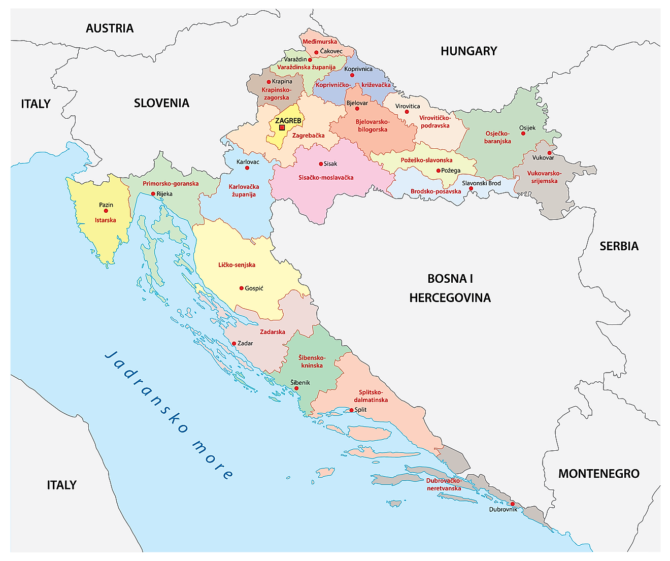 Detailed Political Map Of Croatia Ezilon Maps Images