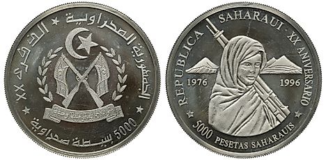 Western Sahara silver coin 500 five hundred pesetas 1996,