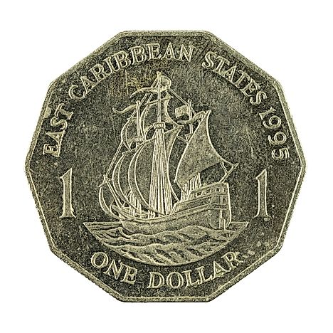 1 eastern caribbean dollar coin (1995) obverse