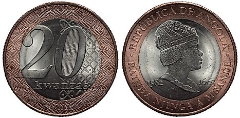 Angolan bimetallic coin 20 twenty kwanzas, 2014