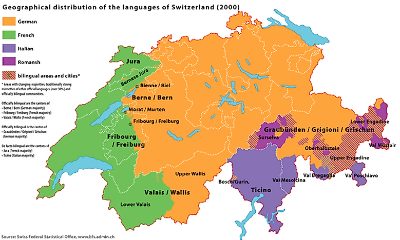 Languages Spoken In Switzerland WorldAtlas